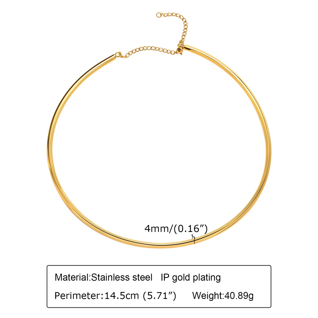 Vnox Vòng cổ Choker 4MM Bằng Thép Không Gỉ Thời Trang Cho Nữ