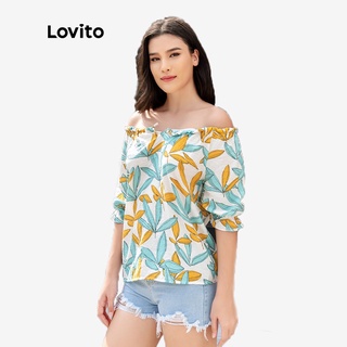 819 VN Delisted 7/27DelistÁo kiểu Lovito in họa tiết hoa trễ vai L06162 (nhiều màu)
