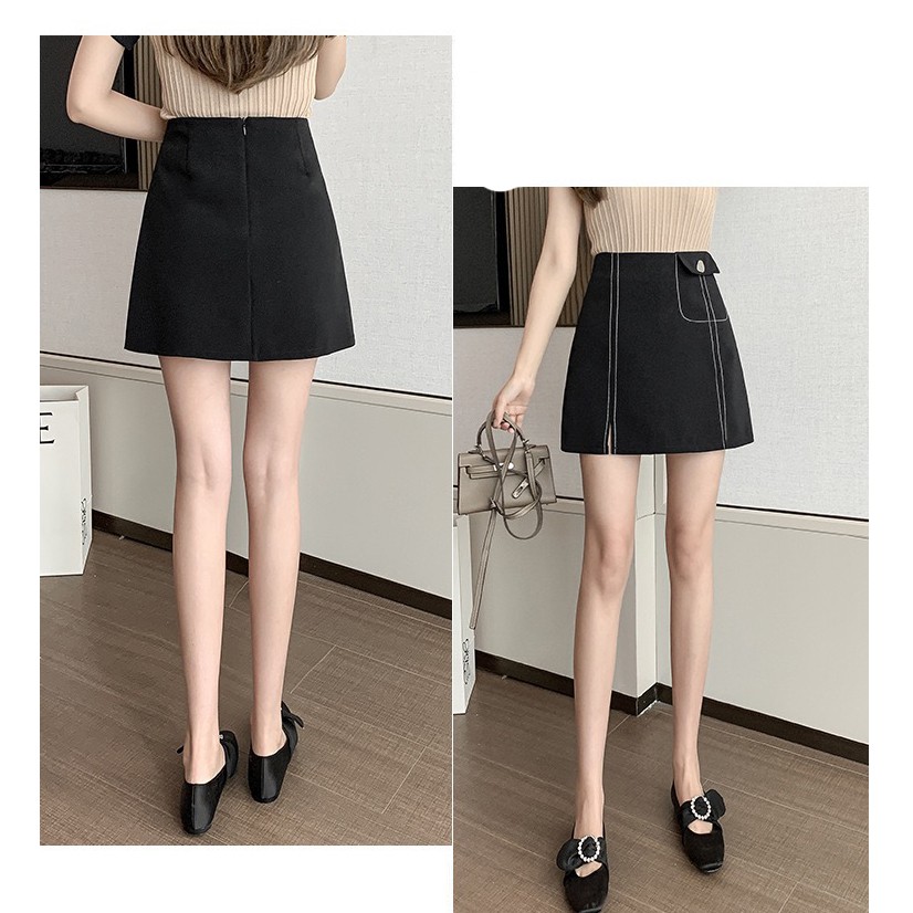 [Mã FAMANU82 giảm 10% đơn 0đ] Chân Váy A túi lệch xẻ đùi THUS, Váy ngắn nữ lưng cao khóa sau viền chỉ nổi hottrend | BigBuy360 - bigbuy360.vn