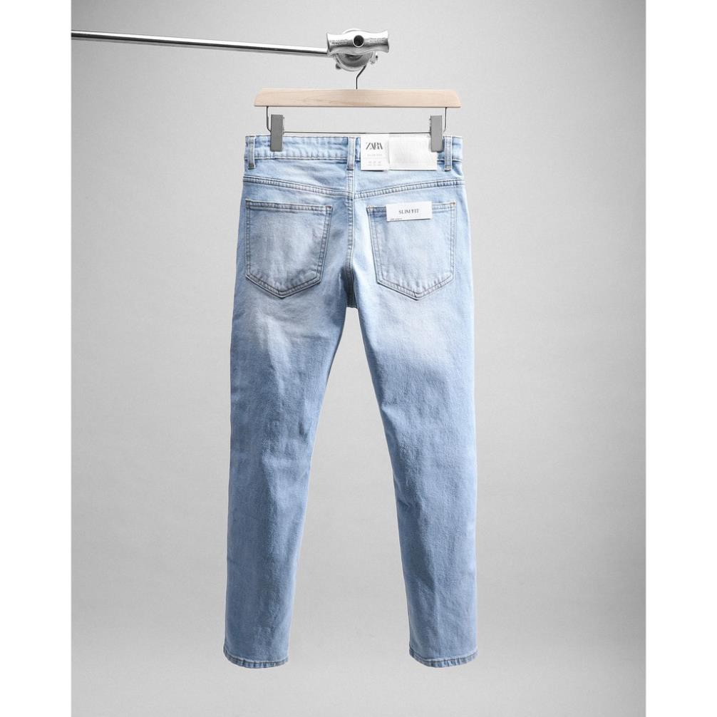 Quần jeans nam rách ZR slim fit xanh wash 20911 Foxxmen ་