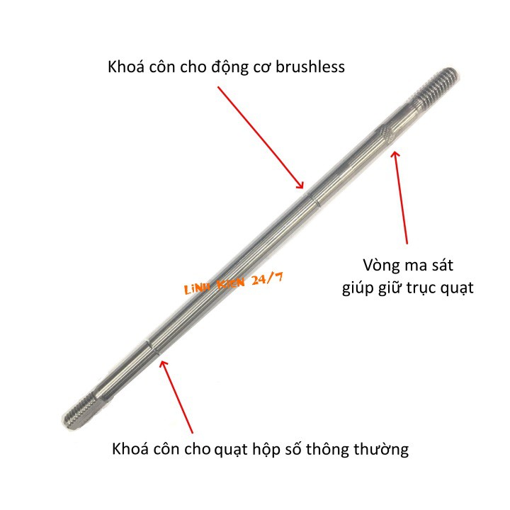 Trục Quạt Chế Cho Động Cơ Brushless Trục 8mm Dài 210mm