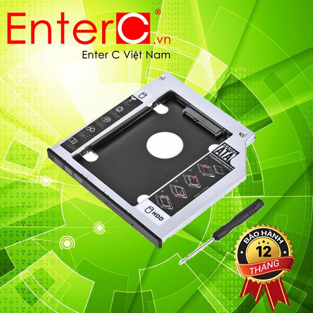 Caddy Bay chất liệu Nhôm | chuẩn SATA 3 (Canddy Bay : Mỏng 9,5mm / Dày 12.5mm)
