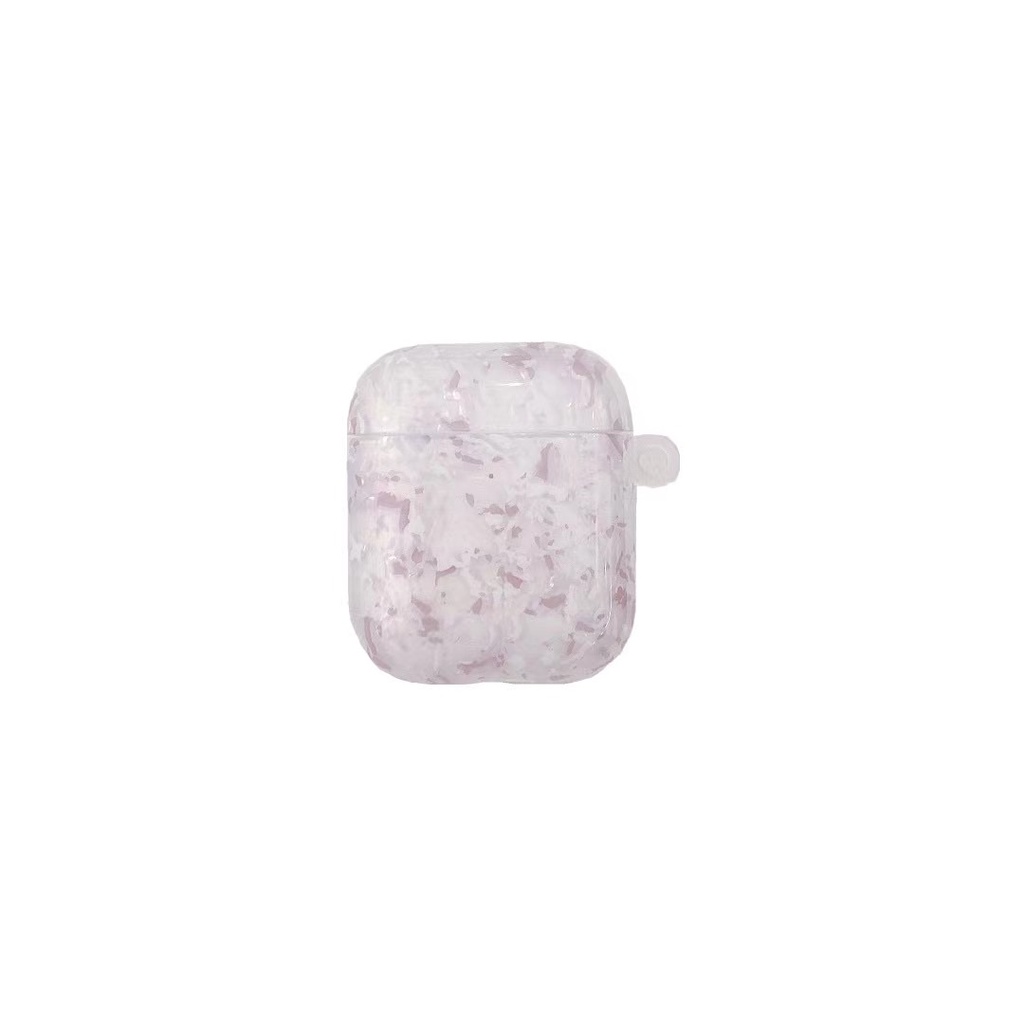 Vỏ bảo vệ hộp sạc tai nghe Bluetooth Airpods 1/2 pro mềm hình hoa tím có dây đeo