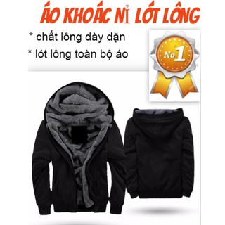 ÁO KHOÁC NỈ LÓT LÔNG CÓ MŨ ( lót lông toàn bộ thân và tay áo)