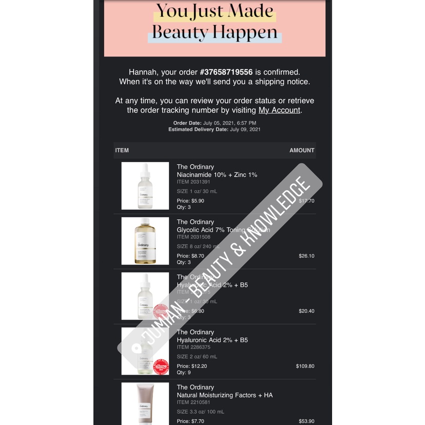 Serum Dưỡng Ẩm, Cấp Nước The Ordinary – The Ordinary Hyaluronic Acid 2% + B5