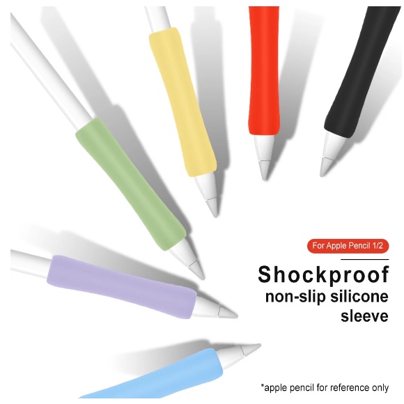 Vỏ bọc tay cầm bằng silicone 12 màu tùy chọn thích hợp cho Apple Pencil 1 2