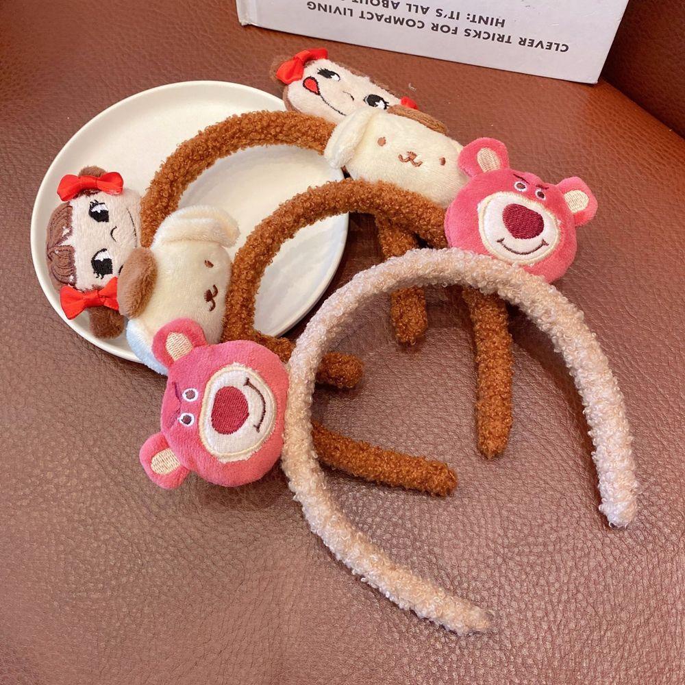 Băng Đô Cài Tóc Vải Bông Mềm Mại Họa Tiết Hoạt Hình Dễ Thương