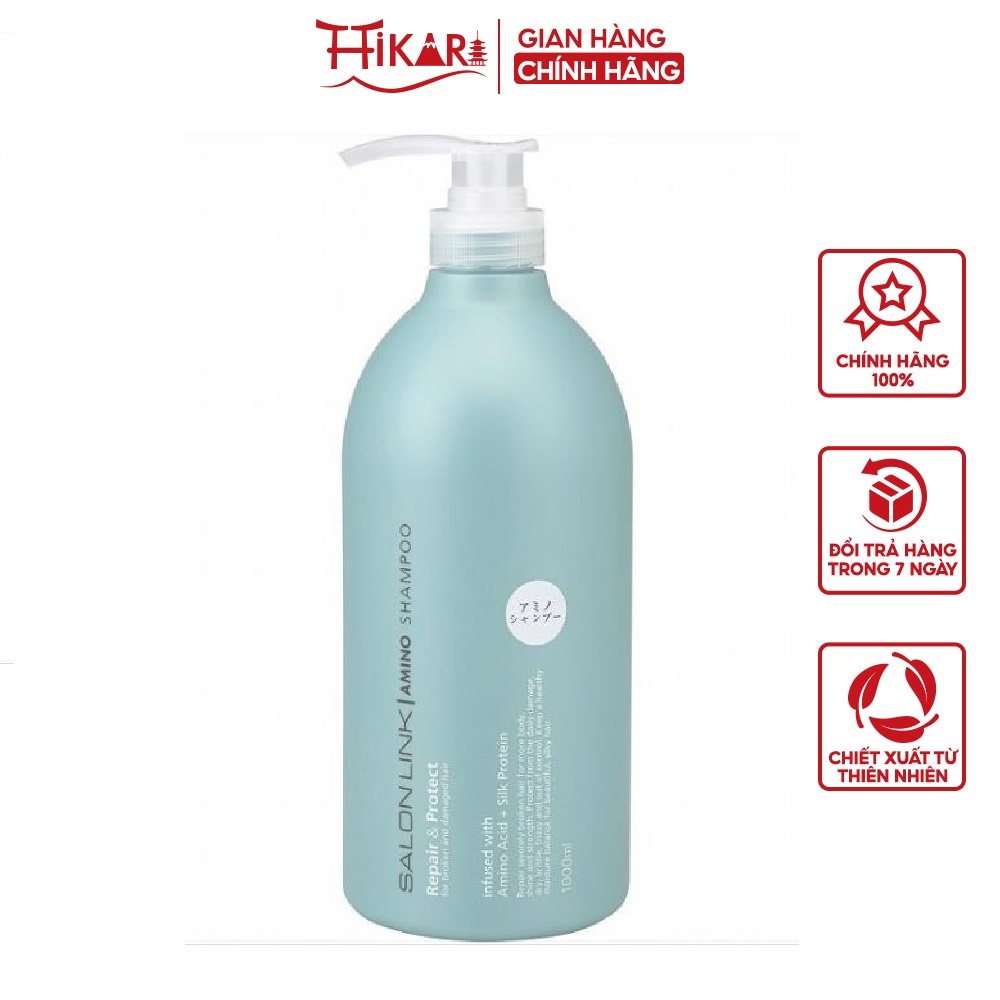 Dầu Gội Dưỡng Ẩm Kumano Salon Link Amino Shampoo 1000ml  dành cho tóc khô xơ