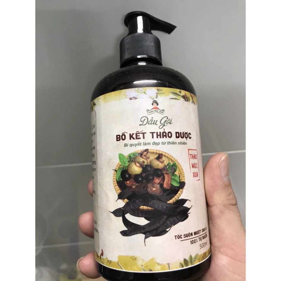 Dầu Gội Bồ Kết Thảo Dược Cô Đặc 500gr - Ngăn Ngừa Gầu Kich` Thích Mọc Tóc