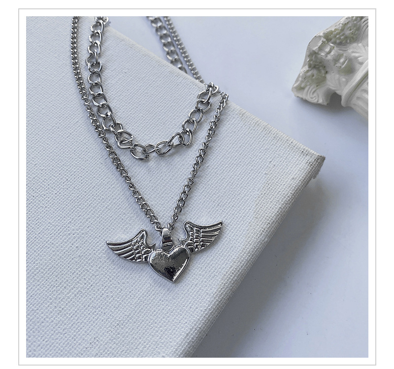 Dây Chuyền Nhiều Lớp Hình Đôi Cánh Tình Yêu Thời Trang Thu Đông Dành Cho Nam Và Nữ 22774