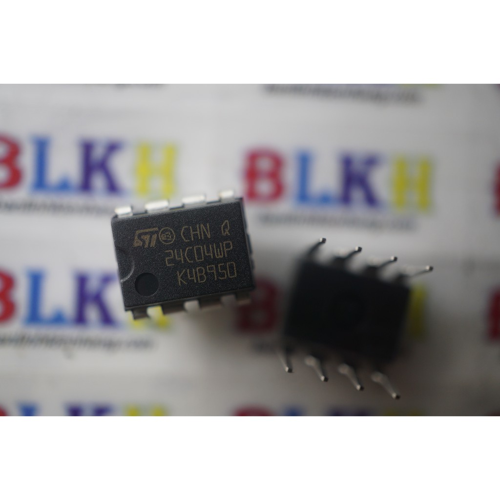 2 IC nhớ EEPROM ST24C04 24C04 24C04WP DIP-8 Mới Chính Hãng STMicroelectronics