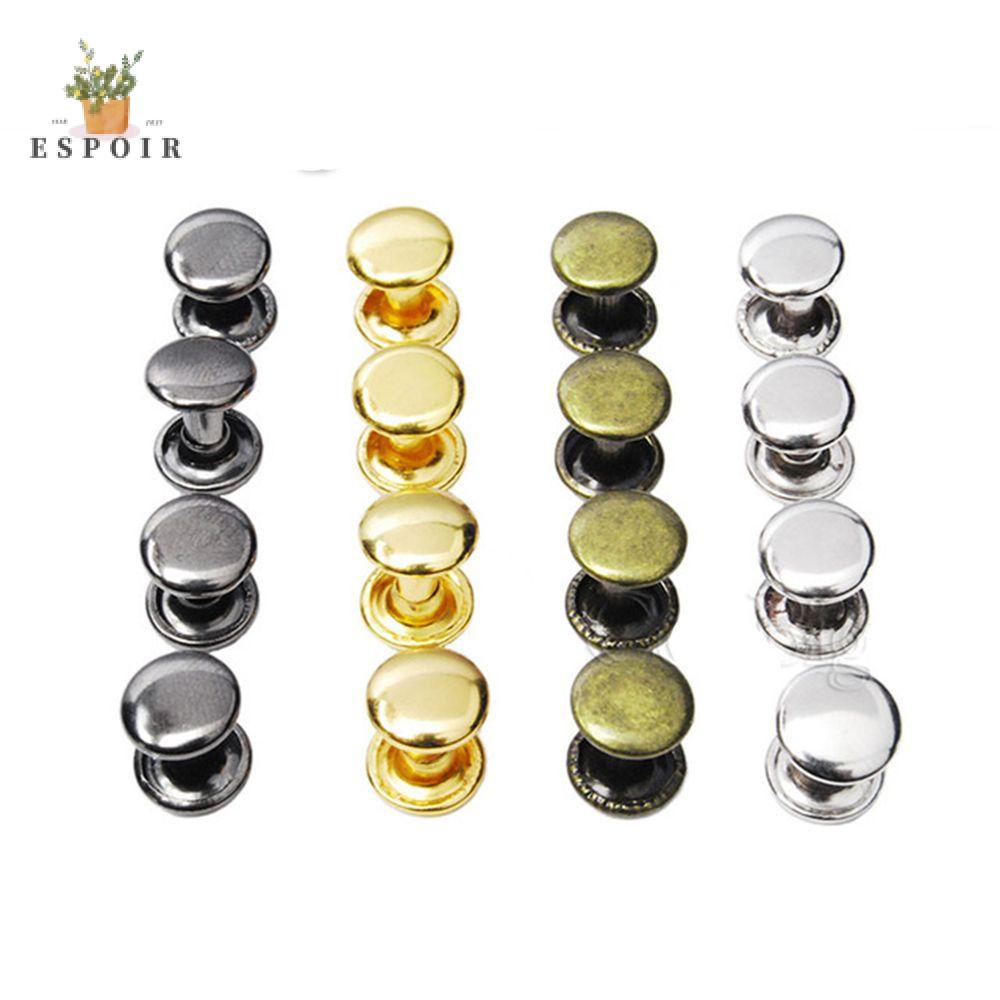 Túi 50 đinh tán đầu tròn kép bằng sắt 6/ 8mm nhiều màu sắc tùy chọn dành cho làm đồ da quần áo túi xách DIY