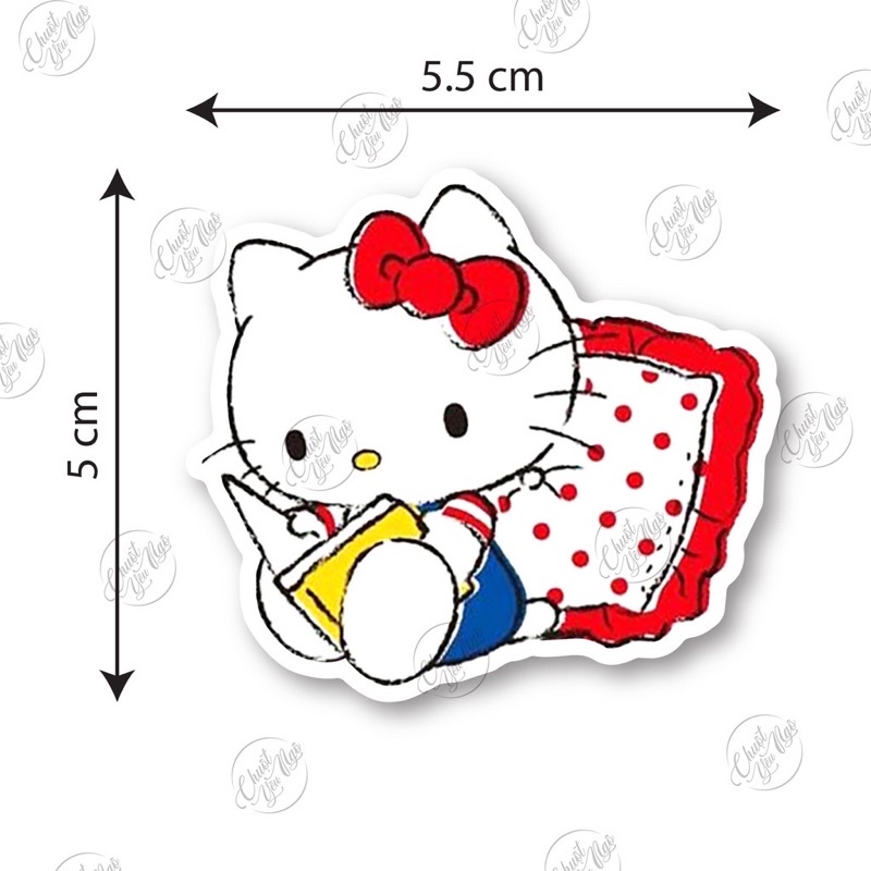 Combo 30/60 sticker mèo hellokitty decal chống nước dán trang trí điện thoại laptop nón bảo hiểm xe máy NT 52