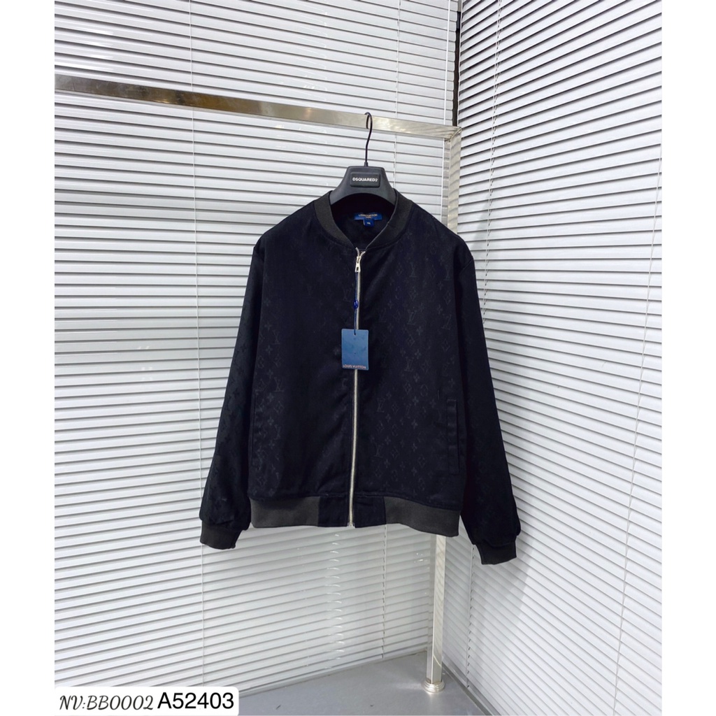 Áo Khoác Bomber Nam Lv Phối Họa Tiết Dập Vân  - Áo Khoác Bomber Cao Cấp Dành Cho Nam Nữ DT STORE MENWEAR