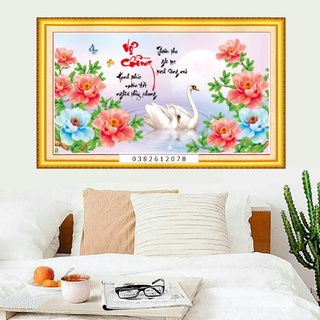 Tranh đính đá vợ chồng lv473, kích thước 80x45cm