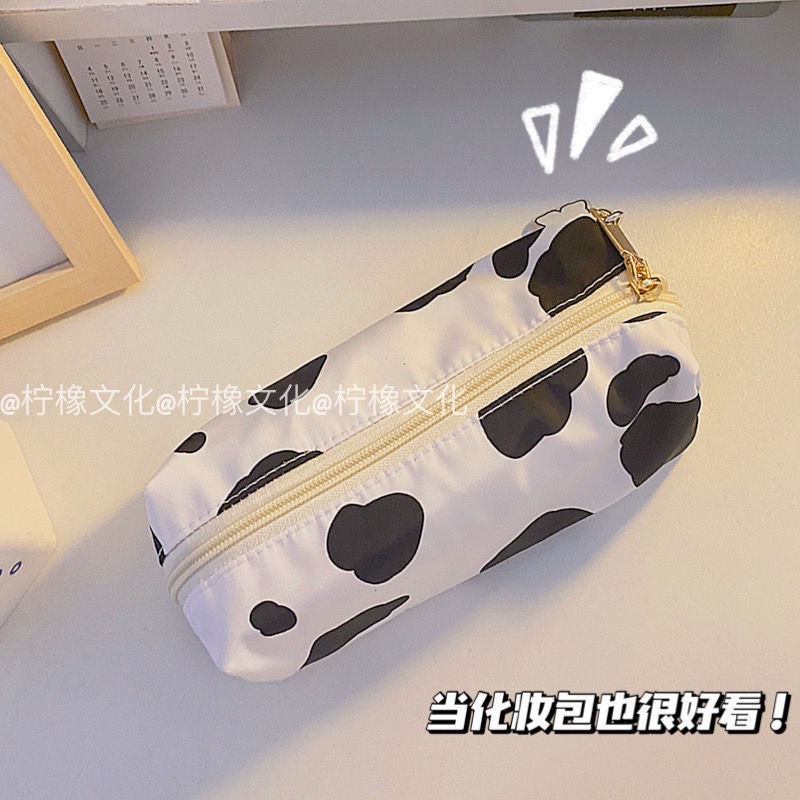 Túi Đựng Bút Hình Bò Sữa Dễ Thương Sức Chứa Lớn Phong Cách Hàn Quốc Cho Học Sinh