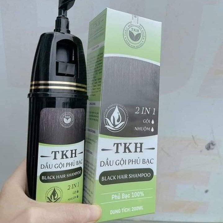Dầu Gội Phủ Bạc 2 Trong 1 Gội Và Nhuộm Tóc T.K.H