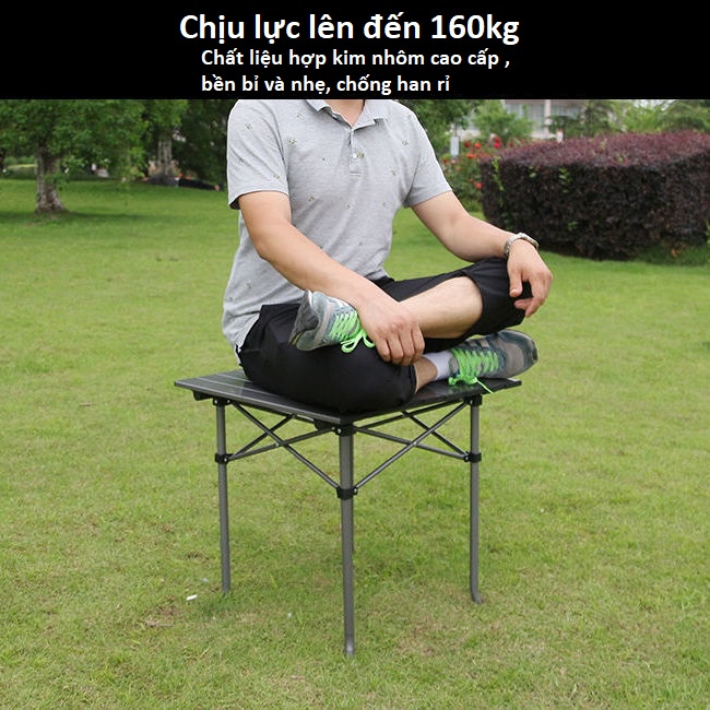 Bộ bàn ghế du lịch, căm trại , Picnic cao cấp , Hợp kim nhôm cao cấp không rỉ , Gồm 1 bàn + 4 ghế - Tặng kèm phụ kiện