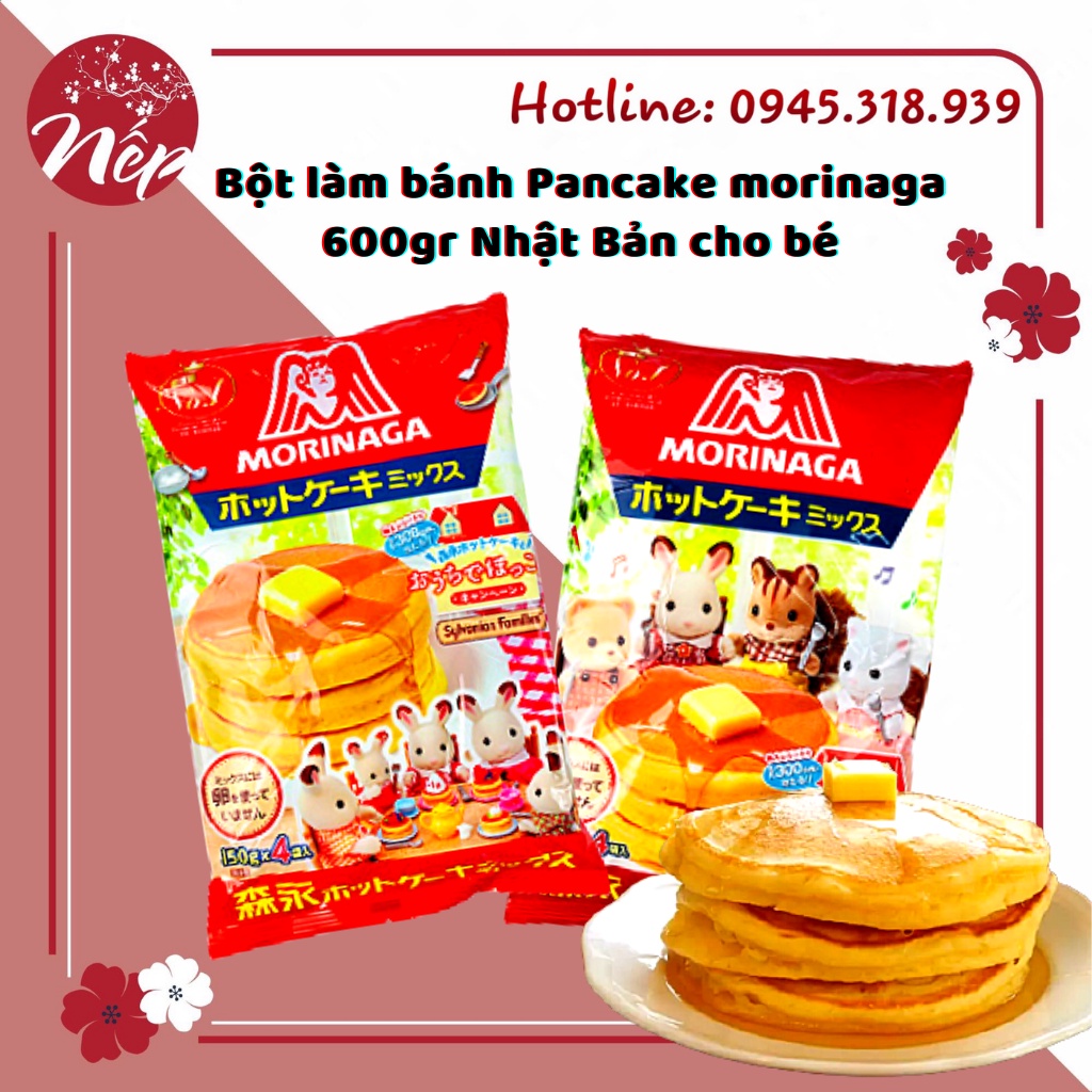 (Date: 2024) Bột làm bánh Pancake morinaga 600gr Nhật Bản cho bé