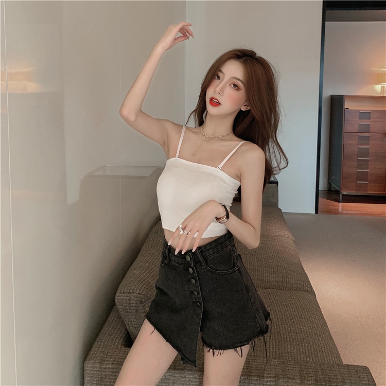 Áo 2 dây croptop, áo 2 sợi bún kiểu dáng body vải cotton - Mia Shore