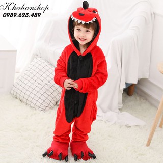Bộ Đồ hình thú Khủng Long xanh Pijama dành Cho Người Lớn và Trẻ Em Hoạt Hình Cosplay 1902