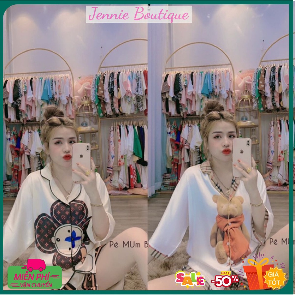 Bộ lụa Pijama ,Đồ Bộ lụa Satin, Bộ Pijama Đùi