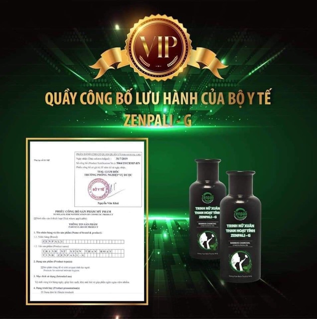 Dung dịch vệ sinh THAN TRE HOẠT TÍNH Trinh Nữ Xuân. SỮA DƯỠNG PHỤ KHOA Zenpali-G chai 150ml