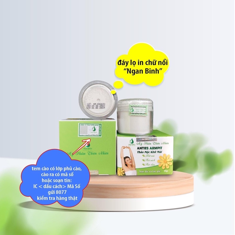 Thảo Mộc Khử Mùi Ngân Bình ngăn ngừa hôi nách