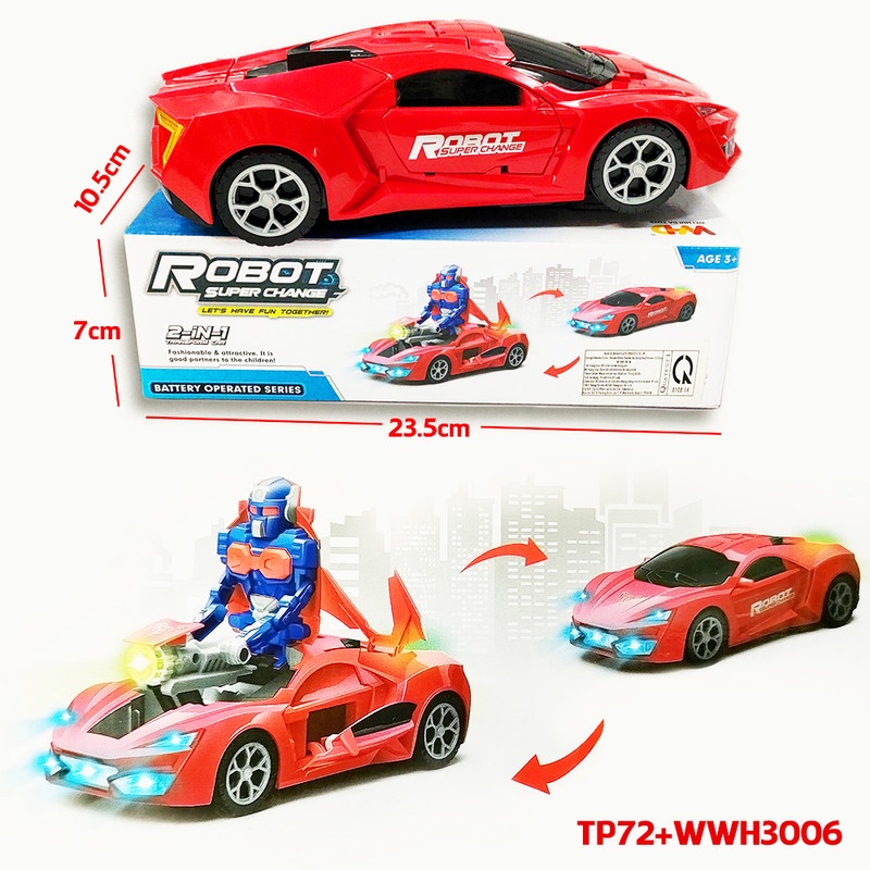 [Tặng Kèm Pin] Đồ Chơi Xe Điều Khiển 4 Chiều + Biến Hình RoBot Cho Bé