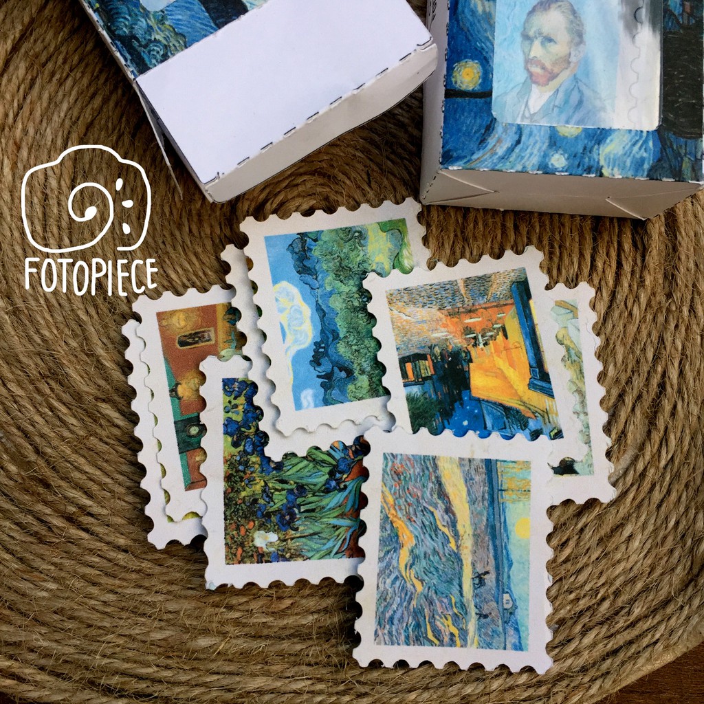 Tem handmade decor phong bì, sổ tay, ... các bức họa của VanGogh