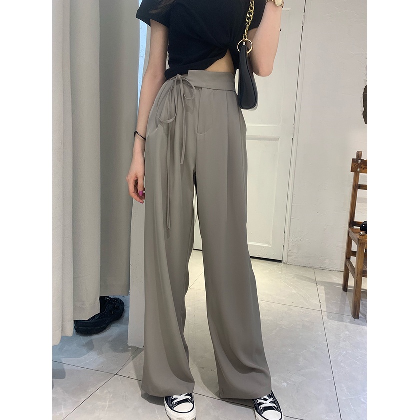 Quần Dài Ống Rộng Lưng Cao Thiết Kế Mới Thời Trang Mùa Hè Cho Nữ