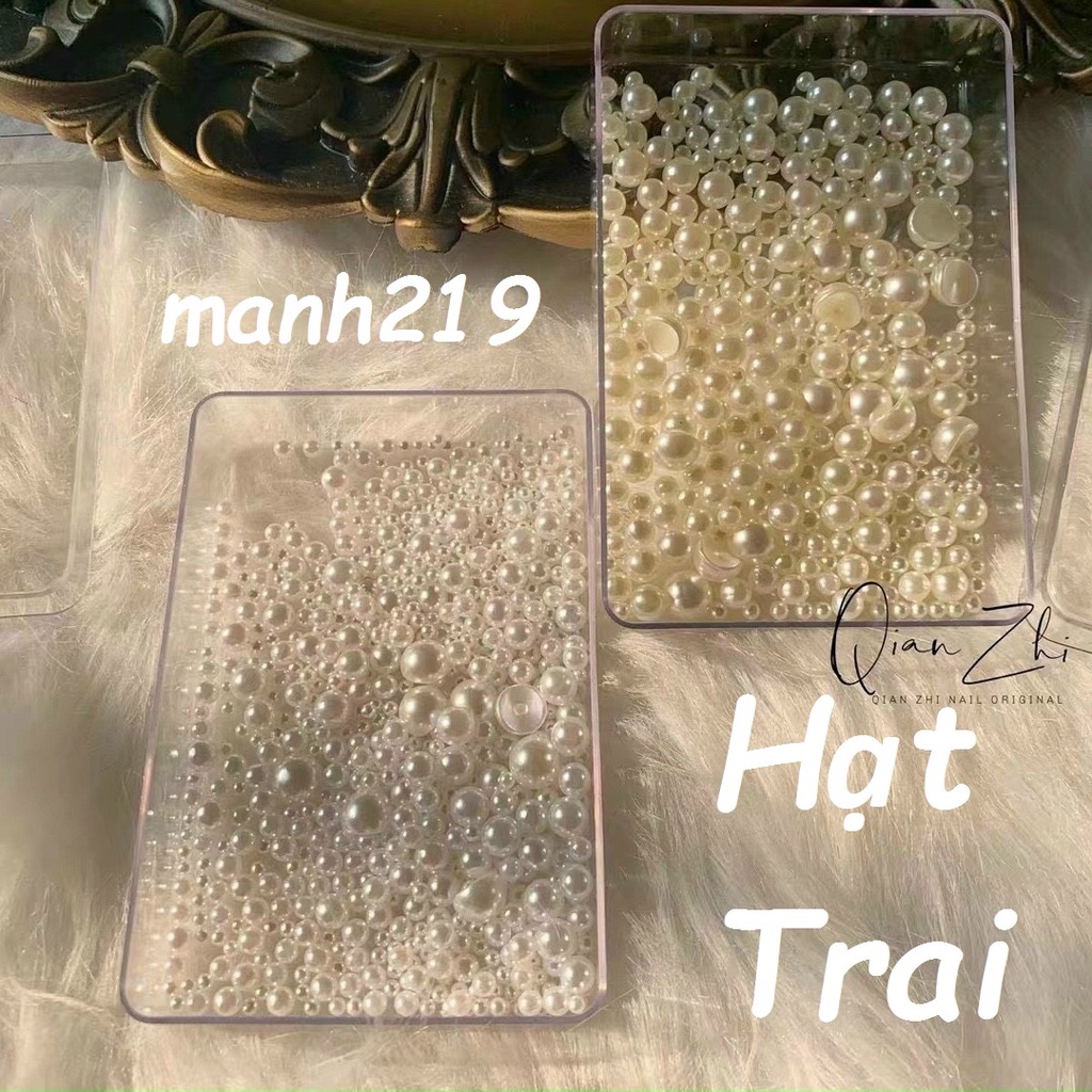 Khay Hạt Trai Tròn Set Hạt Trai Nhiều Side Nail - manh219