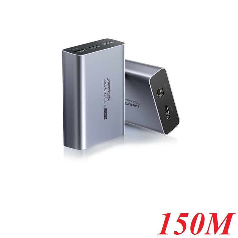Ugreen 70438 150M 1200P 60Hz chỉ có bộ nhận Bộ nối dài KVM HDMI và USB Qua Cáp Mạng