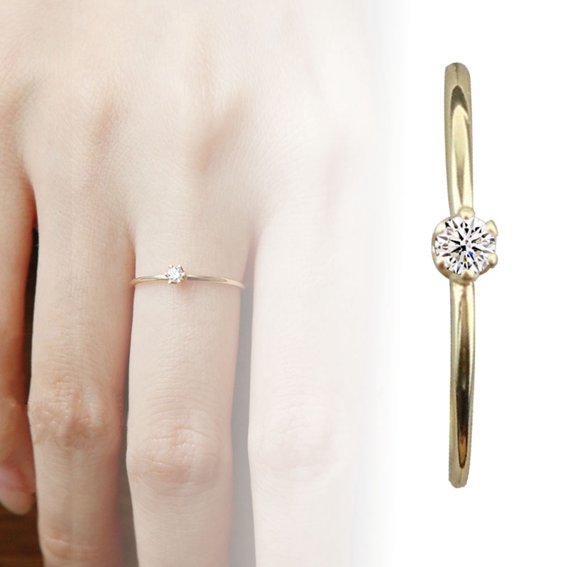 Nhẫn vàng 18K đính kim cương nhân tạo độc đáo thời trang sang trọng cho nữ