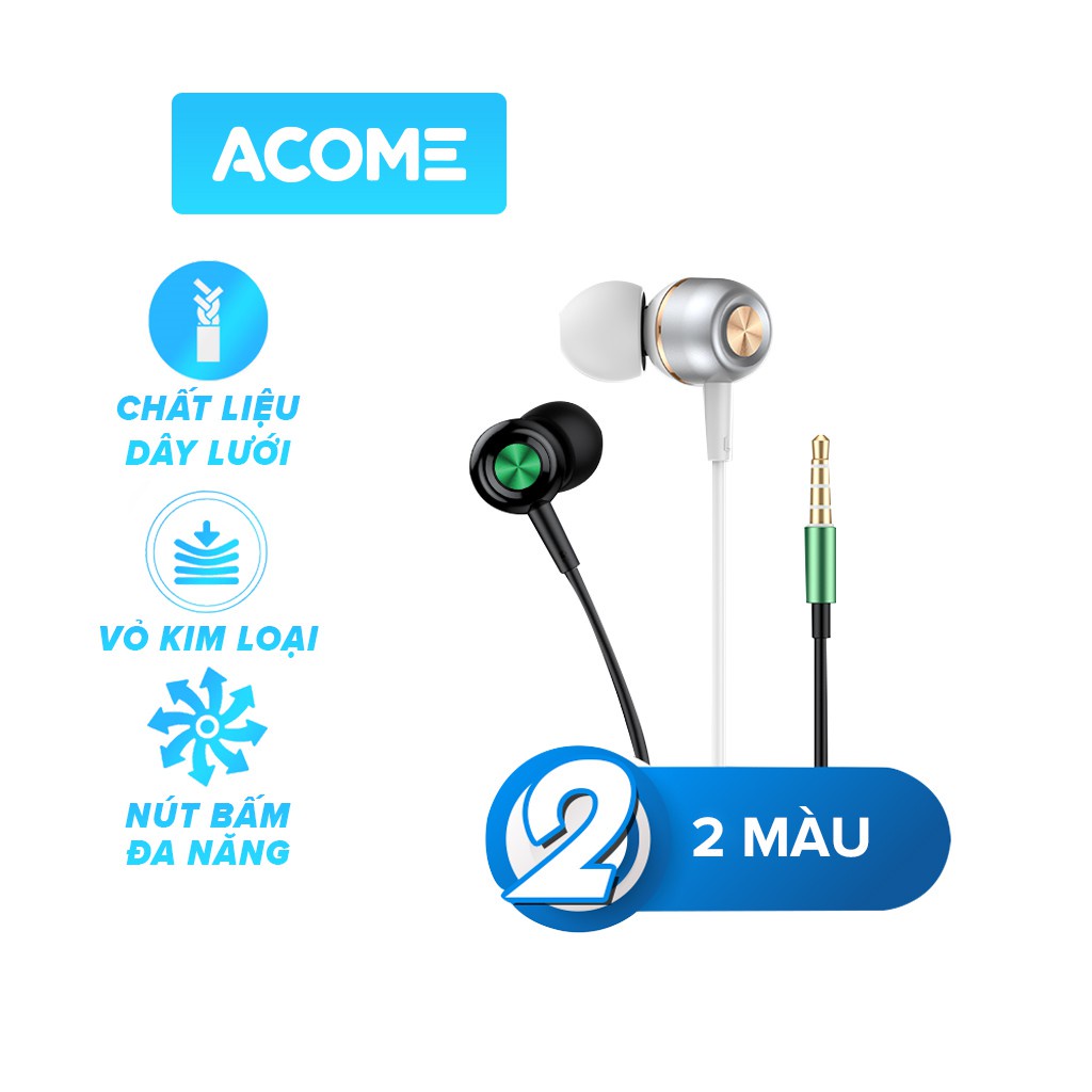 [HB gift] Tai Nghe Nhét Tai ACOME AW05/AW02 Âm Thanh HD Cổng Kết Nối 3.5mm - Giao ngẫu nhiên