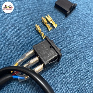 Công tắc On Off vuông 3 chân 2 chế độ bấm giắc sẳn, dây điện lõi đồng