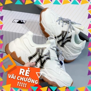 2(FREESHIP + ẢNH THẬT 1.1) Giày MLB Hàn Quốc NY đen đế nâu