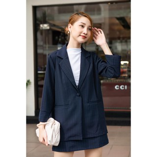 ÁO - NAVY STRIPPED SET BLAZER - Blazer kiểu Hàn