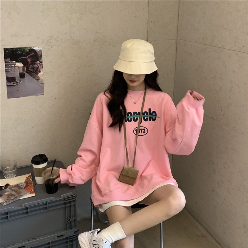 NRVP Áo Thun Nữ Dài Tay Cổ Tròn Thời Trang Hàn