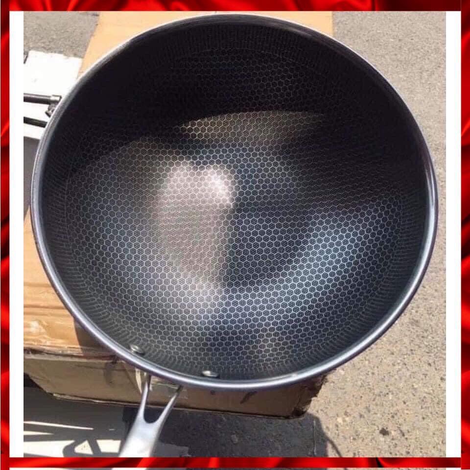 Chảo chống dính sâu lòng vân đá tổ ong cực bền, dùng được cho mọi loại bếp + Tặng 1 khăn lau tay