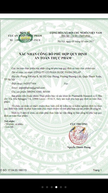 BRONCAMIL Fitobimbi- Giảm ho đờm cho trẻ từ sơ sinh