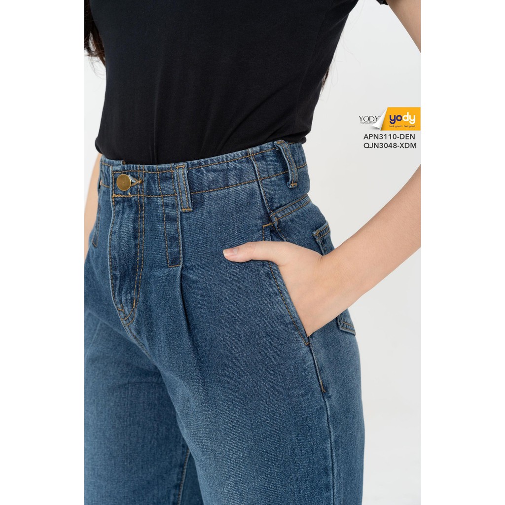 Quần jeans nữ baggy cạp liền YODY CHÍNH HÃNG dày dặn, kết hợp nhiều loại trang phuc - QJN3048