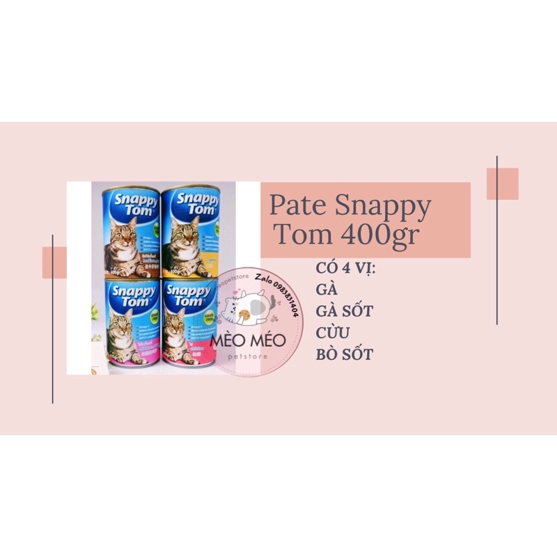 Pate cho mèo Snappy Tom lon 400gr