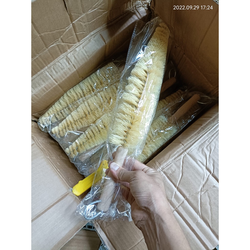 Chổi vệ sinh lazang, khoang máy cán gỗ, sợi dứa gai sisal