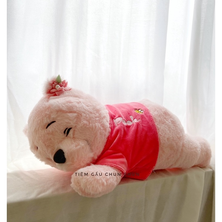 Gấu bông gấu Pooh hồng nằm đáng yêu