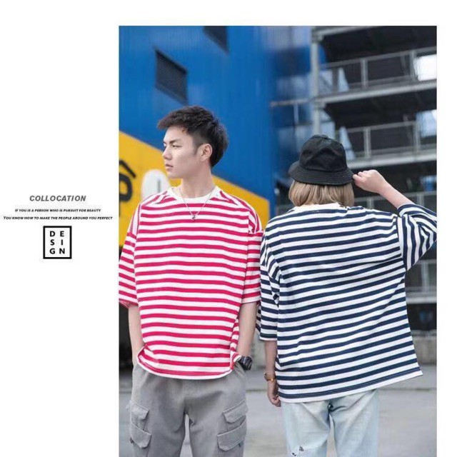 Áo thun nÁo thun Unisex❣️FREESHIP❣️ Áo thun SỌC  HÀN QUỐC coton 100%