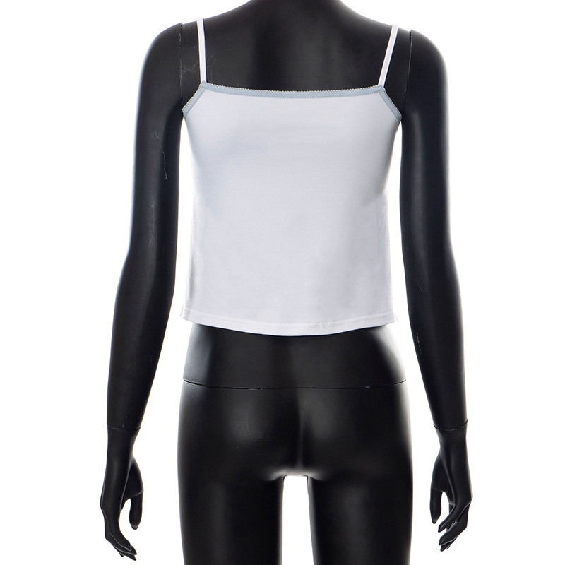 Áo Tank Top Hai Dây In Họa Tiết Xương Cá Tính Thời Trang Cho Nữ