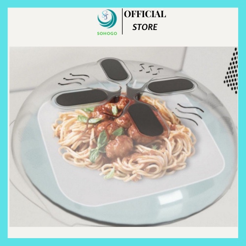 -Nắp đậy thức ăn trong lò vi sóng làm bằng nhựa cao cấp với kích thước lớn 30*8.5 cm