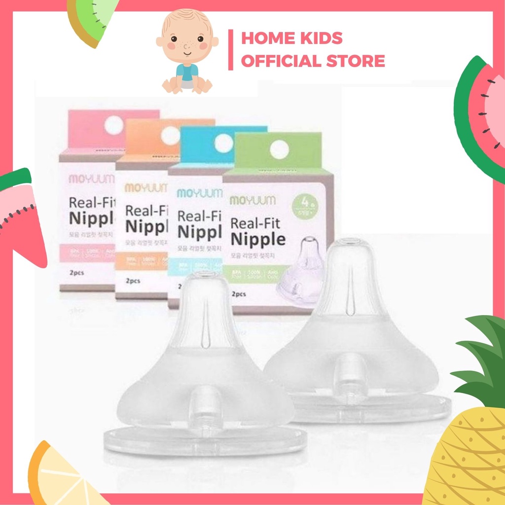 [CHÍNH HÃNG] Núm Ty Bình Sữa Moyuum Hàn Quốc