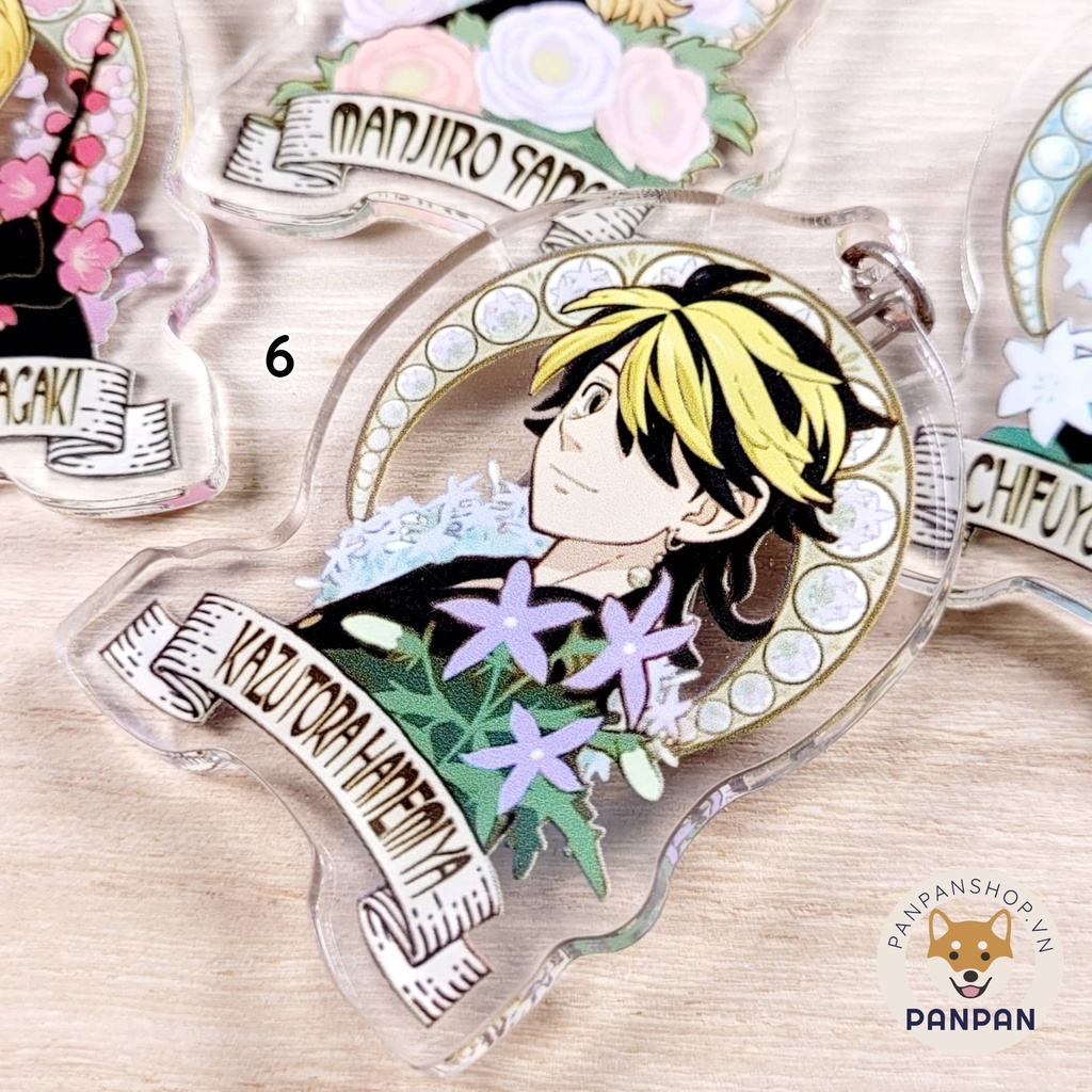 Móc Khoá Anime Mica Acrylic Tokyo Revengers và Hoa - 7 nhân vật (6m)